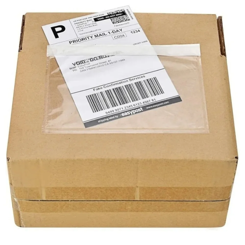 Clear Adhesive Shipping Label Pouches Pack of 50